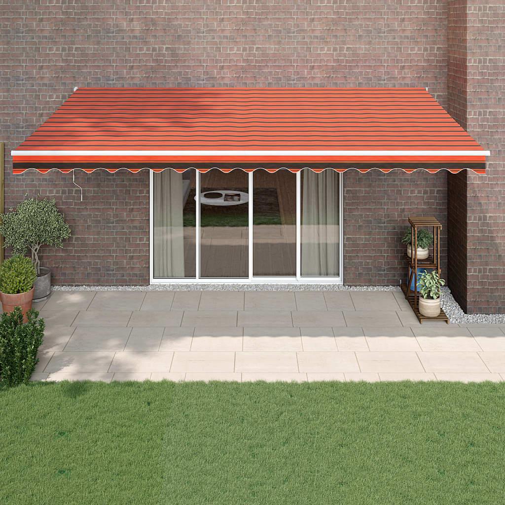 Foldemarkise 5x3 m stof og aluminium orange og brun