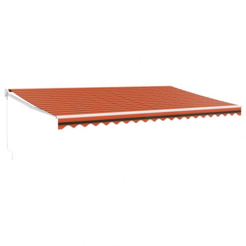 Foldemarkise 5x3 m stof og aluminium orange og brun