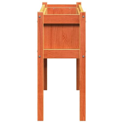 Plantekasse med ben 110x31x70 cm massivt fyrretræ gyldenbrun