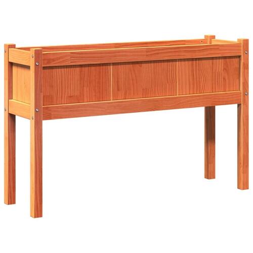 Plantekasse med ben 110x31x70 cm massivt fyrretræ gyldenbrun