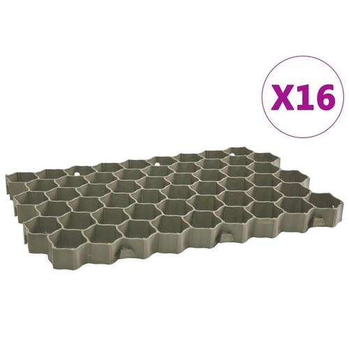 Græsarmering 16 stk. 60x40x3 cm plast grøn