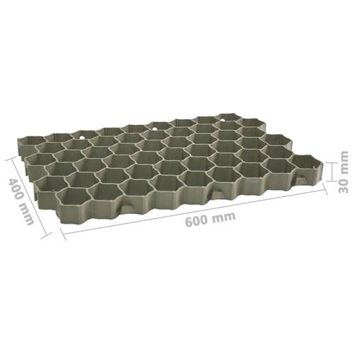 Græsarmering 16 stk. 60x40x3 cm plast grøn