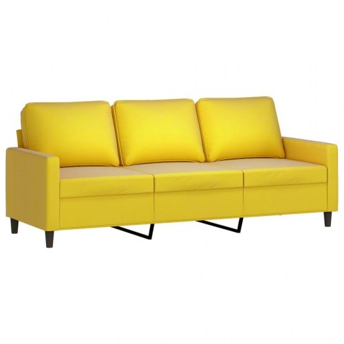 Sofasæt i velour - 3 dele med hynder, gul