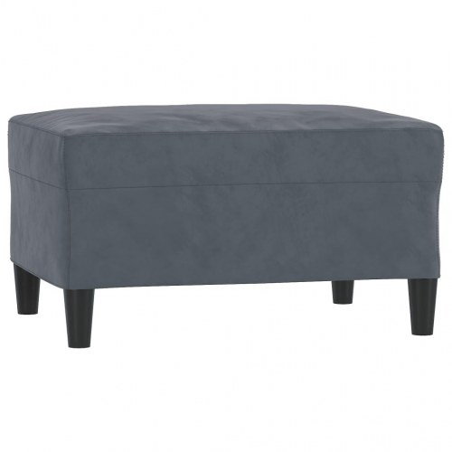 Sofasæt i velour, 3 dele med hynder - mørkegrå