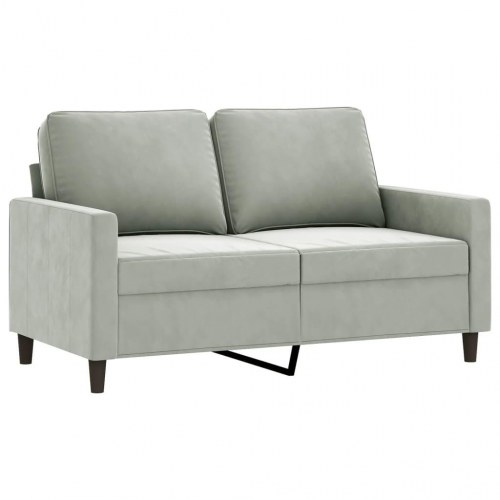 Sofasæt i velour, 3 dele med hynder - lysegrå