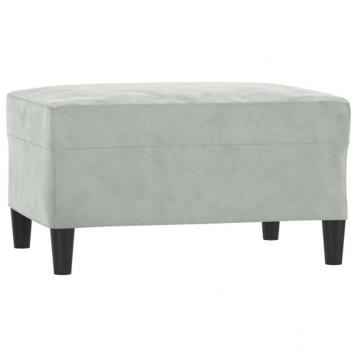 Sofasæt i velour, 3 dele med hynder - lysegrå
