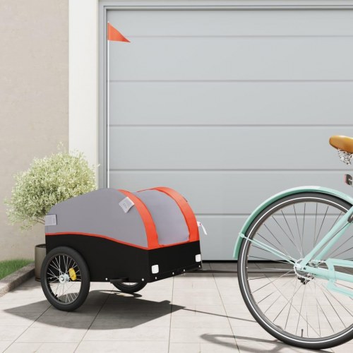 Cykelanhænger 30 kg i jern - sort/orange