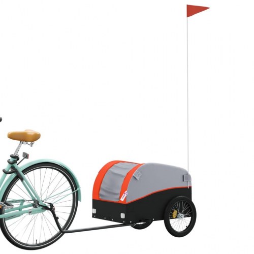 Cykelanhænger 30 kg i jern - sort/orange