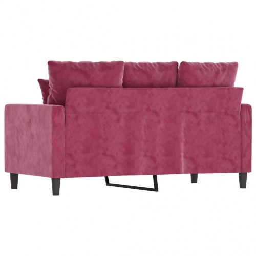 2-personers sofa i vinrød velour - 120 cm