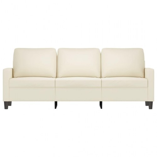 3-personers sofa i fløjl - cremefarvet, 180 cm sædebredde