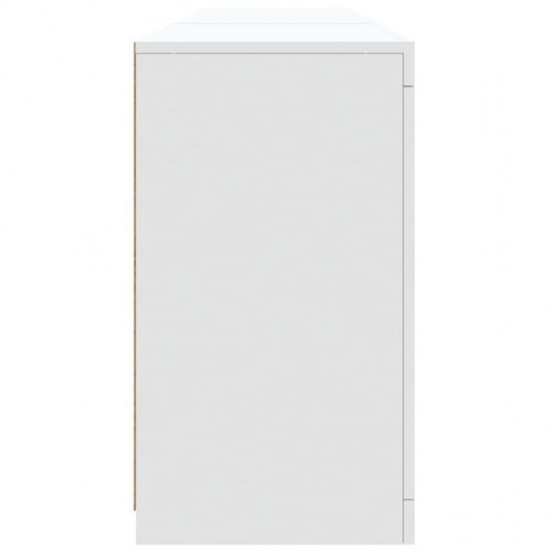 Skænk med LED-lys 162×37×67 cm - hvid opbevaringsskænk