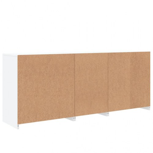 Skænk med LED-lys 162×37×67 cm - hvid opbevaringsskænk