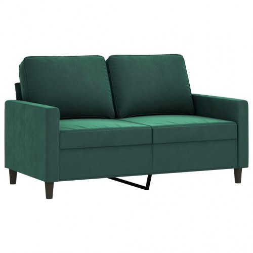 Sofasæt i velour - 3 dele med hynder, mørkegrøn