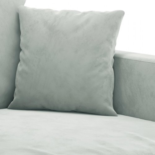 Sofasæt i velour - 2 dele med hynder, lysegrå