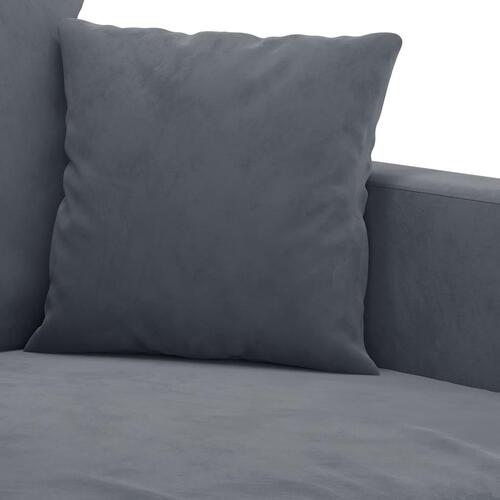 2 personers sofa med hynder velour mørkegrå