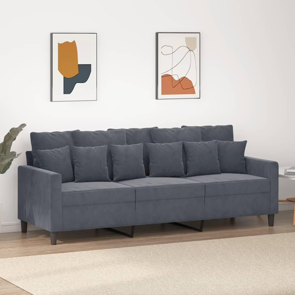 2-Personers Sofa Fløjl - 180 cm / Mørkegrå