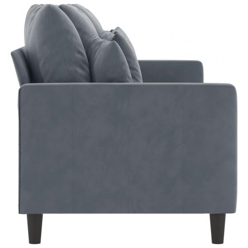 3-personers sofa i fløjl 180 cm - mørkegrå
