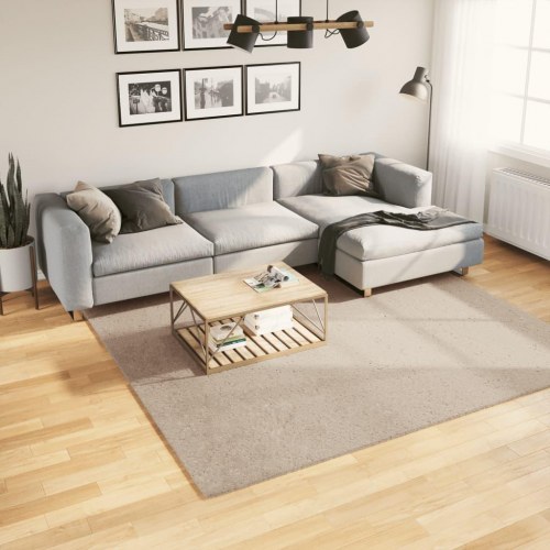Gulvtæppe HUARTE 240×240 cm - kort luv, vaskbart, sandfarvet
