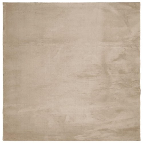 Gulvtæppe HUARTE 240×240 cm - kort luv, vaskbart, sandfarvet