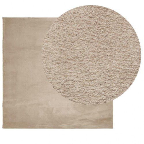 Gulvtæppe HUARTE 240×240 cm - kort luv, vaskbart, sandfarvet