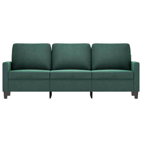 3-personers sofa i fløjl - mørkegrøn, sædebredde 180 cm