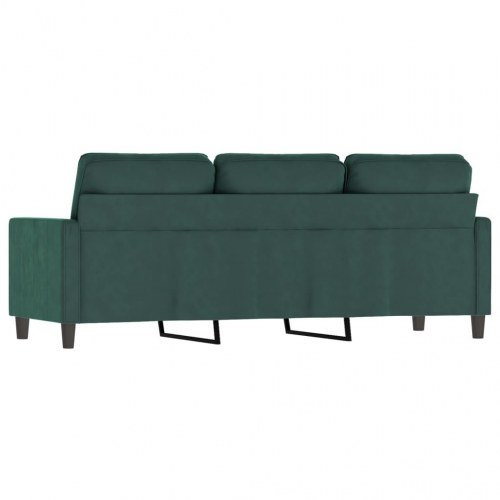 3-personers sofa i fløjl - mørkegrøn, sædebredde 180 cm