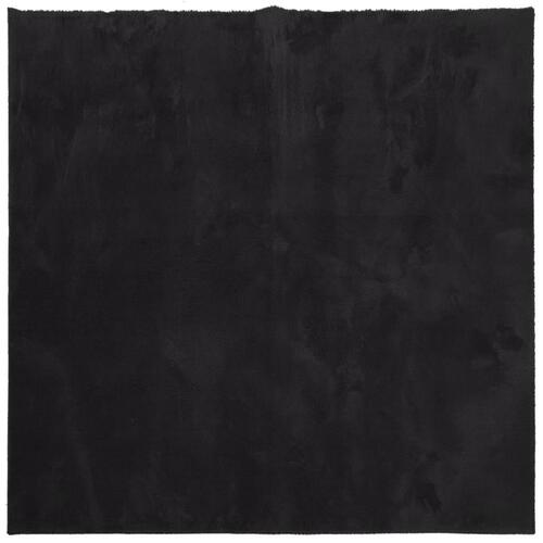 Gulvtæppe HUARTE 120x120 cm kort luv og vaskbart sort