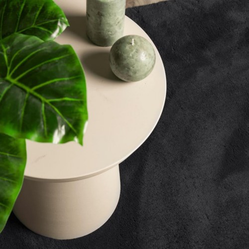 Gulvtæppe HUARTE 200x200 cm kort luv og vaskbart sort