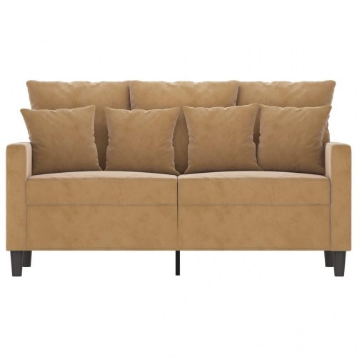 2-personers sofa i fløjl 120 cm - brun