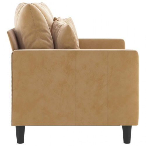 2-personers sofa i fløjl 120 cm - brun