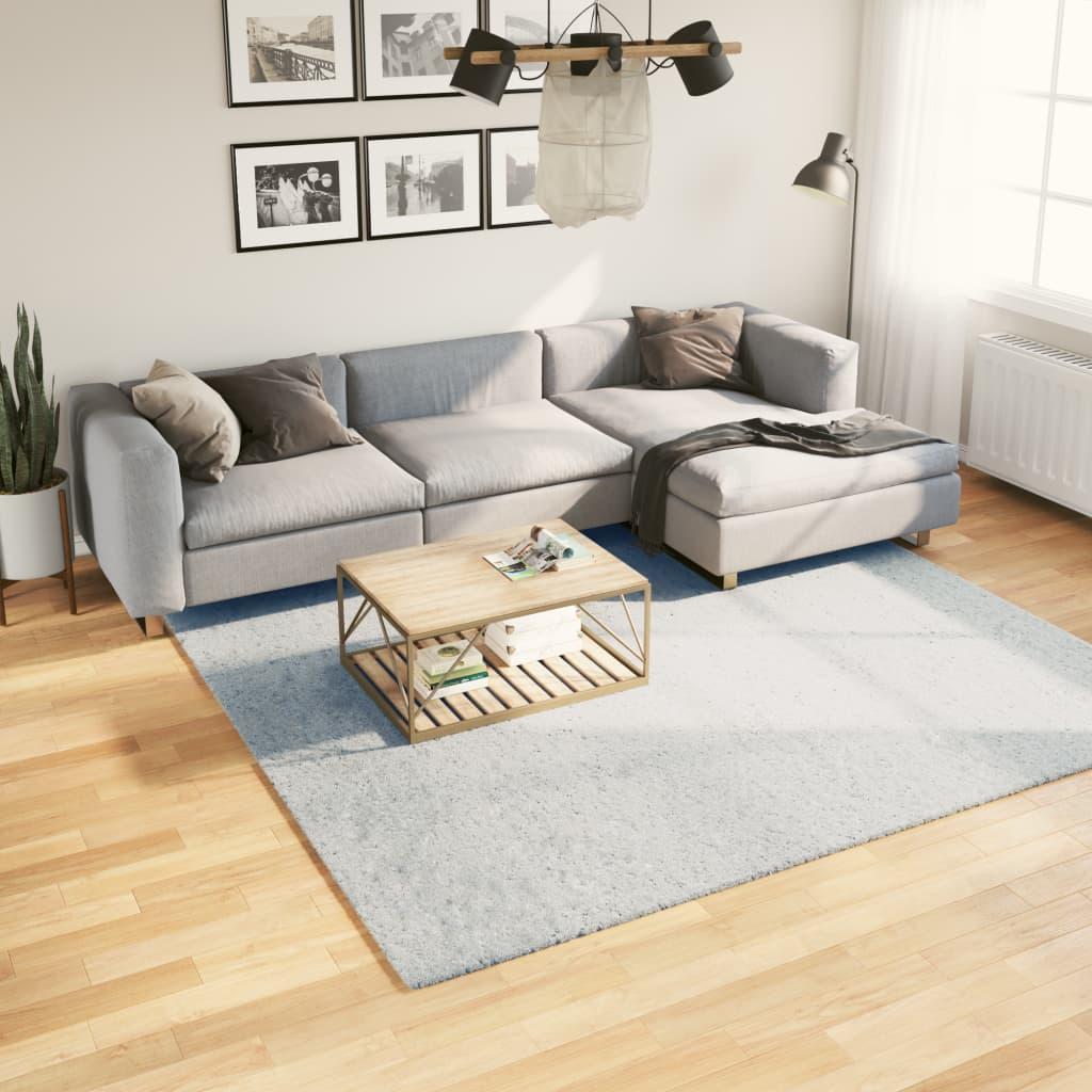 Gulvtæppe HUARTE 240x240 cm kort luv og vaskbart blå