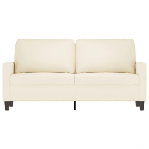 2-personers sofa i velour - cremefarvet, 140 cm sædebredde