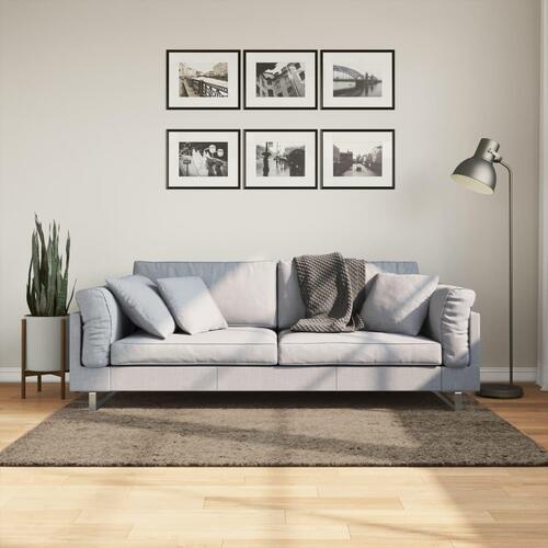 Gulvtæppe ISTAN 80x150 cm lang luv skinnende look grå