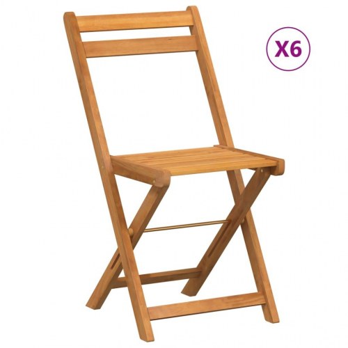 Klapstole 6 stk. i massivt akacietræ til have og terrasse
