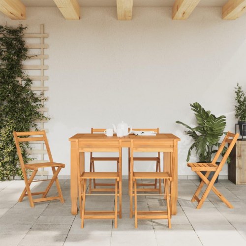 Klapstole 6 stk. i massivt akacietræ til have og terrasse