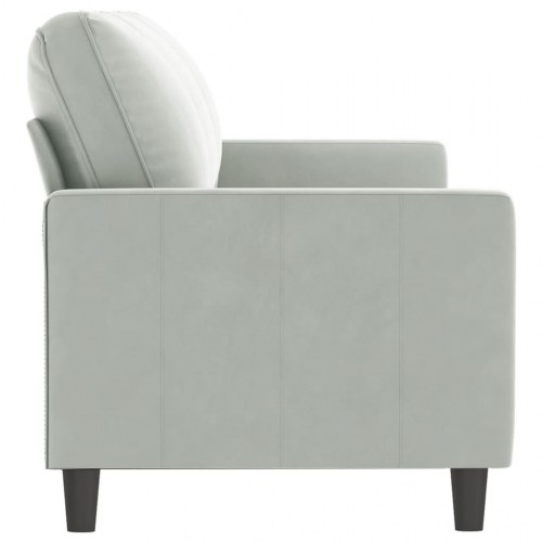 3-personers sofa i velour - lysegrå, sædebredde 180 cm