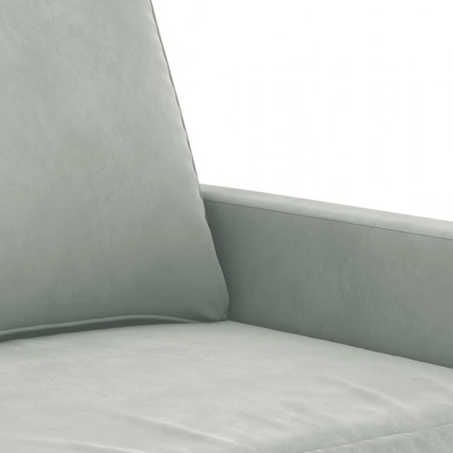 3-personers sofa i velour - lysegrå, sædebredde 180 cm
