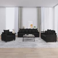 3 personers sofa med hynder velour sort