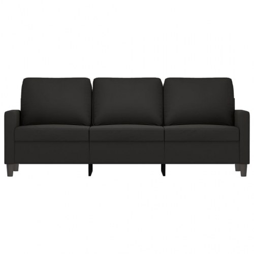 3-personers sofa i sort velour - 180 cm