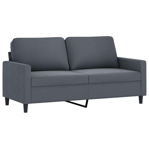 2-personers sofa i fløjl - mørkegrå, sædebredde 140 cm
