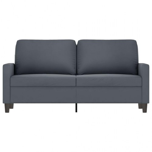 2-personers sofa i fløjl - mørkegrå, sædebredde 140 cm