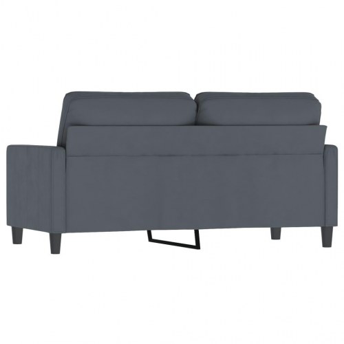 2-personers sofa i fløjl - mørkegrå, sædebredde 140 cm