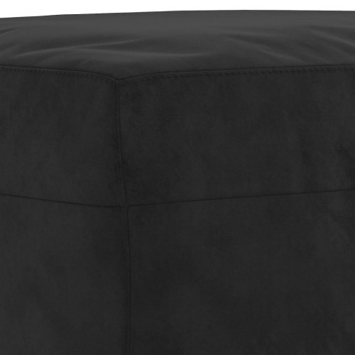 Sofasæt i velour - 3 dele med hynder, sort