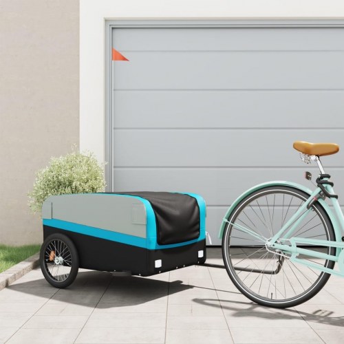 Cykelanhænger 45 kg - jern, sort/blå
