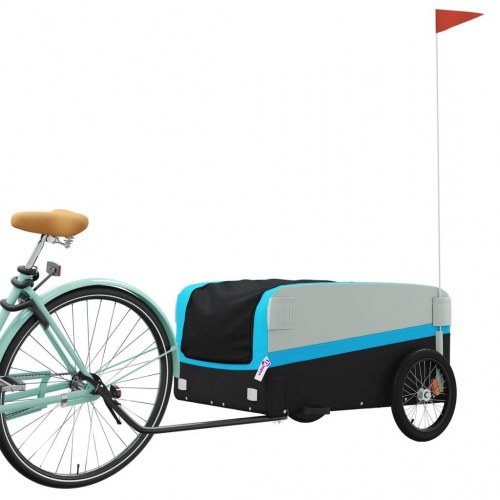 Cykelanhænger 45 kg - jern, sort/blå