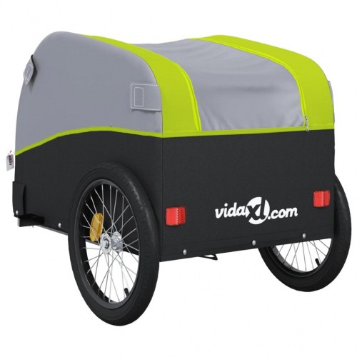 Cykelanhænger 45 kg - jern, sort/grøn