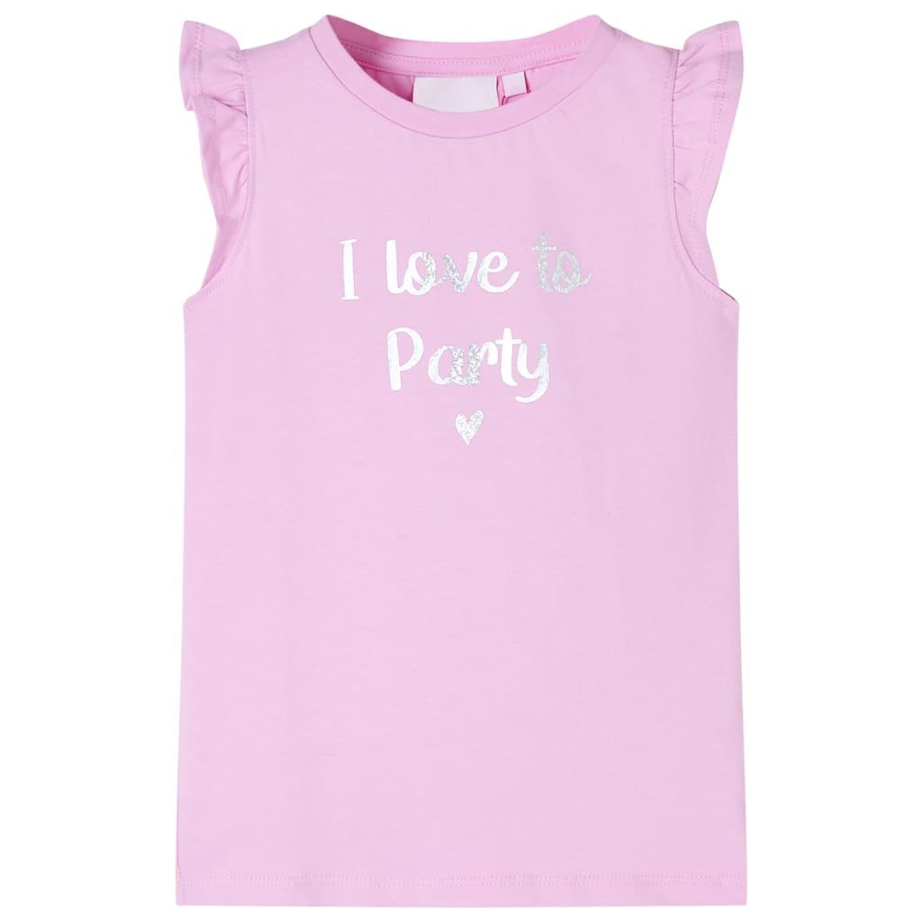 T Shirt Til Børn 140 Med Flæser Lilla