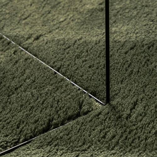 Gulvtæppe 240x240 cm kort luv og vaskbart skovgrøn