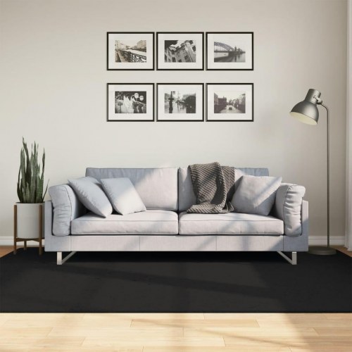 Gulvtæppe HUARTE 160×230 cm - kort luv, vaskbart, sort