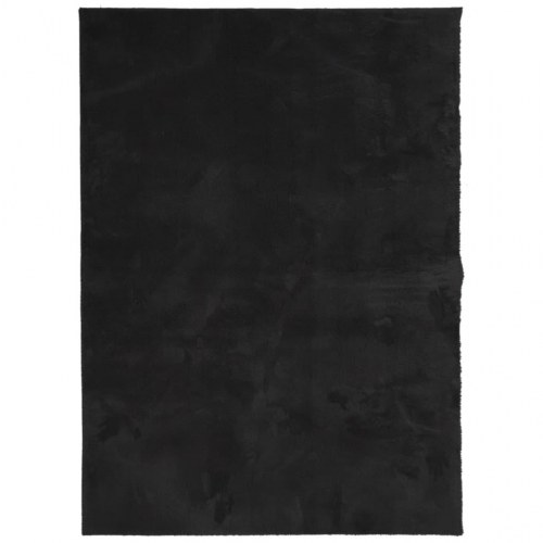 Gulvtæppe HUARTE 140×200 cm - kort luv, vaskbart, sort